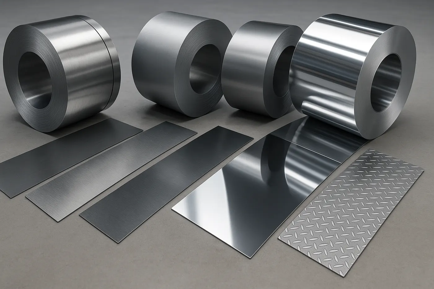 Stainless steel coils and sheets in multiple finishes — 2B, mirror, chequered